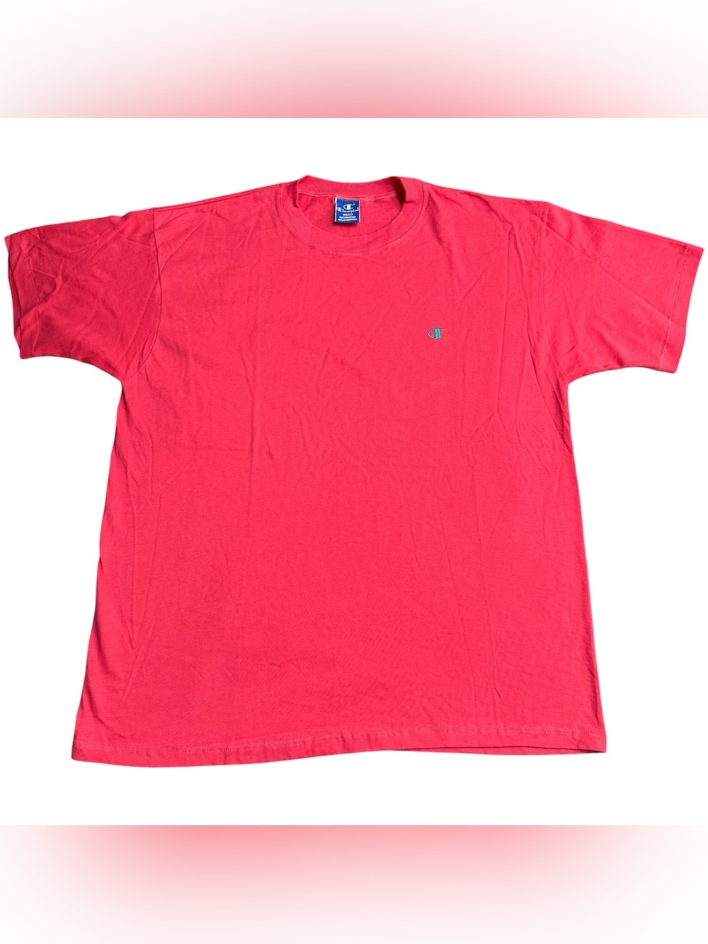 Vintage 1990s Champion Coral Single Stitch Cotton Crewneck Shirt Large USA Made